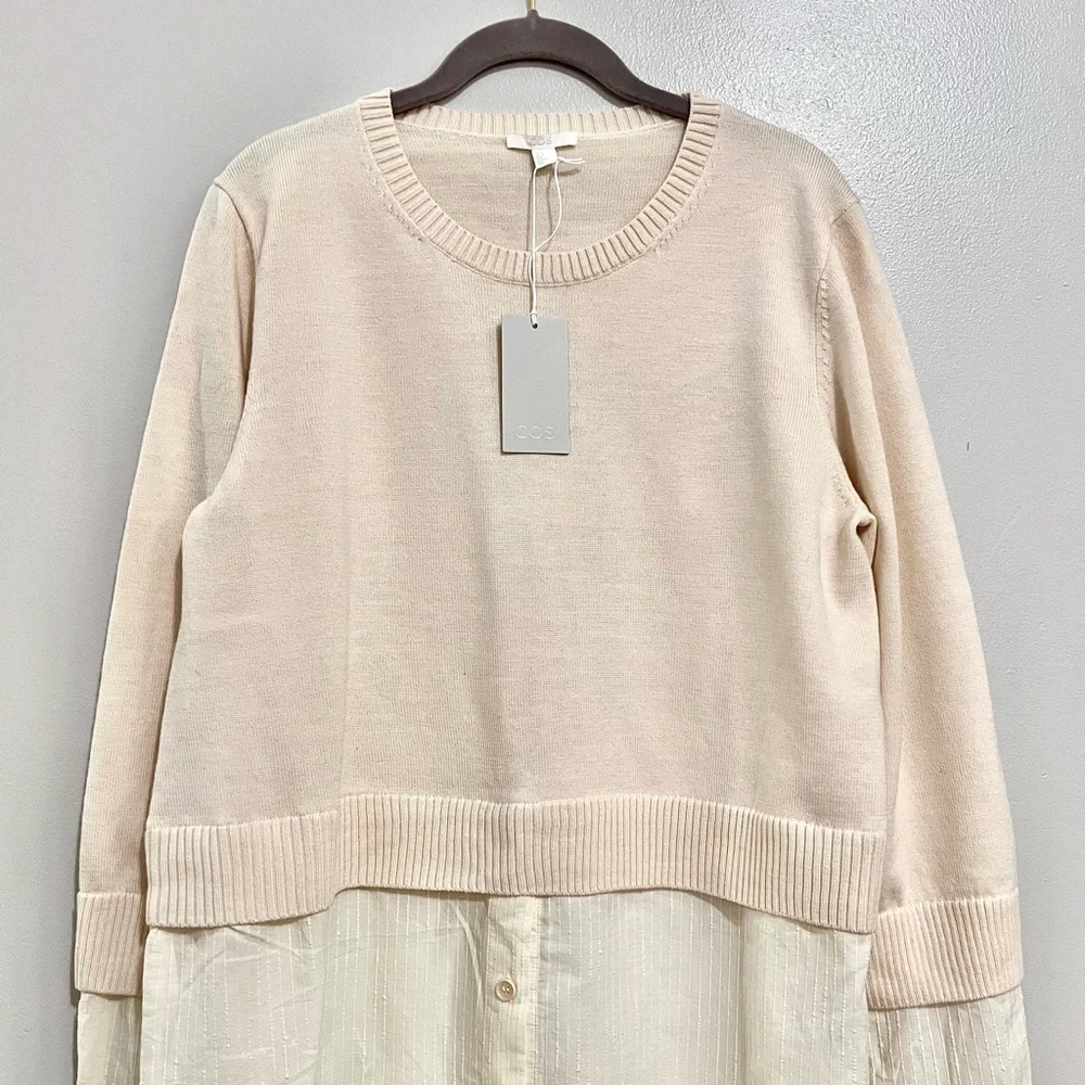 NWT COS Beige Sweater and White Button Down Duo MSRP $125 - Picture 2 of 8